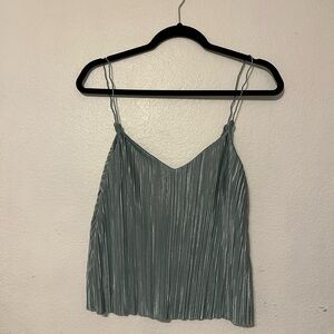 Full Tilt Pleated Camisole in Teal
